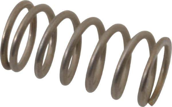 Value Collection - 0.48" OD, 0.054" Wire, 1" Free Length, Compression Spring - 23.42 Lb Spring Rating, Stainless Steel - Industrial Tool & Supply
