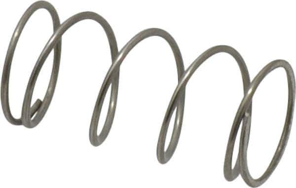 Value Collection - 0.6" OD, 0.041" Wire, 1-1/4" Free Length, Compression Spring - 5.11 Lb Spring Rating, Stainless Steel - Industrial Tool & Supply