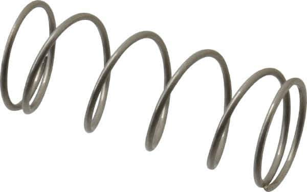 Value Collection - 0.6" OD, 0.041" Wire, 1-1/2" Free Length, Compression Spring - 4.21 Lb Spring Rating, Stainless Steel - Industrial Tool & Supply