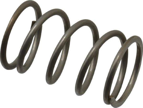 Value Collection - 0.6" OD, 0.054" Wire, 1" Free Length, Compression Spring - 17.39 Lb Spring Rating, Stainless Steel - Industrial Tool & Supply