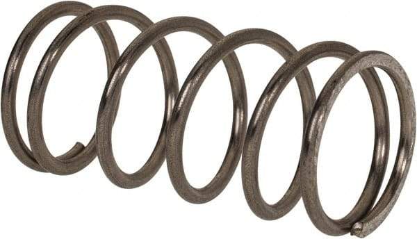Value Collection - 0.6" OD, 0.054" Wire, 1-1/4" Free Length, Compression Spring - 13.58 Lb Spring Rating, Stainless Steel - Industrial Tool & Supply
