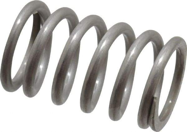 Value Collection - 0.6" OD, 0.072" Wire, 1" Free Length, Compression Spring - 47.36 Lb Spring Rating, Stainless Steel - Industrial Tool & Supply