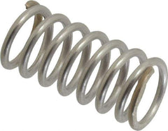 Value Collection - 0.6" OD, 0.072" Wire, 1-1/4" Free Length, Compression Spring - 36.66 Lb Spring Rating, Stainless Steel - Industrial Tool & Supply