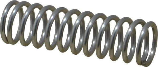 Value Collection - 0.6" OD, 0.072" Wire, 2" Free Length, Compression Spring - 21.84 Lb Spring Rating, Stainless Steel - Industrial Tool & Supply