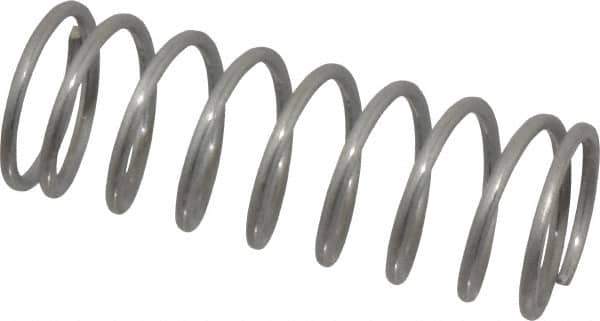 Value Collection - 0.72" OD, 0.062" Wire, 2" Free Length, Compression Spring - 9.4 Lb Spring Rating, Stainless Steel - Industrial Tool & Supply