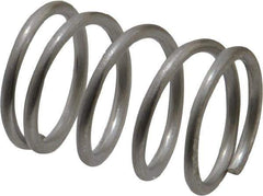 Value Collection - 0.72" OD, 0.072" Wire, 1" Free Length, Compression Spring - 34.28 Lb Spring Rating, Stainless Steel - Industrial Tool & Supply