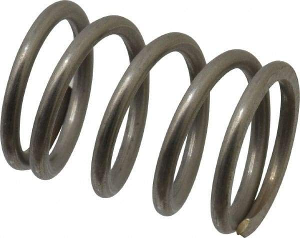 Value Collection - 0.72" OD, 0.08" Wire, 1" Free Length, Compression Spring - 51.1 Lb Spring Rating, Stainless Steel - Industrial Tool & Supply