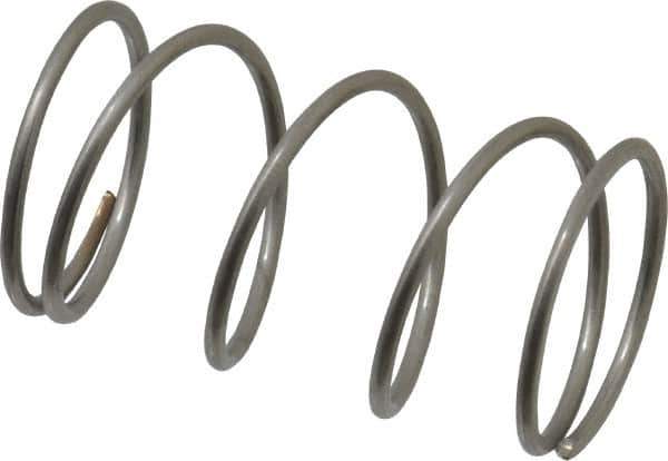 Value Collection - 0.85" OD, 0.054" Wire, 1-1/2" Free Length, Compression Spring - 6.52 Lb Spring Rating, Stainless Steel - Industrial Tool & Supply