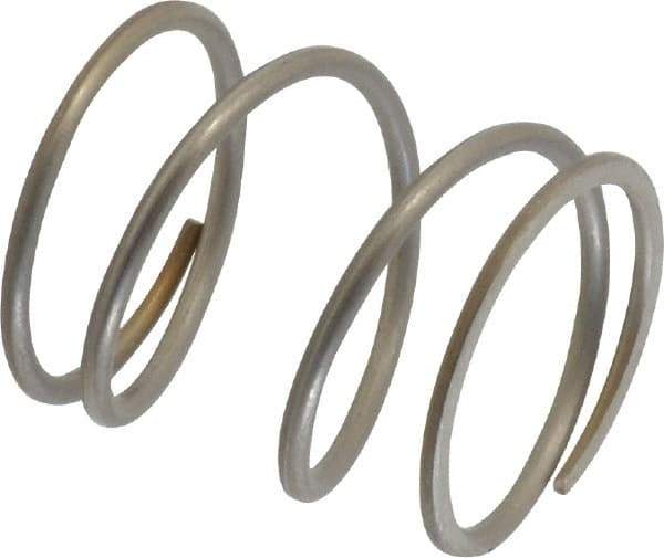 Value Collection - 0.85" OD, 0.062" Wire, 1" Free Length, Compression Spring - 15.91 Lb Spring Rating, Stainless Steel - Industrial Tool & Supply
