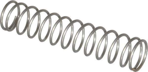 Value Collection - 0.85" OD, 0.072" Wire, 4" Free Length, Compression Spring - 5.9 Lb Spring Rating, Stainless Steel - Industrial Tool & Supply