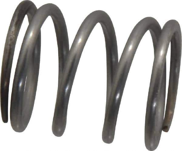Value Collection - 0.85" OD, 0.08" Wire, 1" Free Length, Compression Spring - 38.53 Lb Spring Rating, Stainless Steel - Industrial Tool & Supply