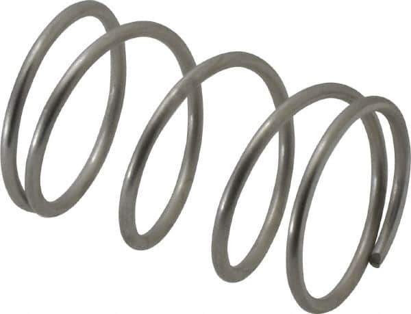 Value Collection - 0.975" OD, 0.072" Wire, 1-1/2" Free Length, Compression Spring - 13.84 Lb Spring Rating, Stainless Steel - Industrial Tool & Supply