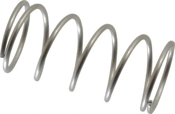 Value Collection - 0.975" OD, 0.072" Wire, 2" Free Length, Compression Spring - 10.11 Lb Spring Rating, Stainless Steel - Industrial Tool & Supply