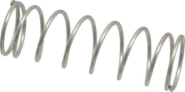 Value Collection - 0.975" OD, 0.072" Wire, 3" Free Length, Compression Spring - 6.57 Lb Spring Rating, Stainless Steel - Industrial Tool & Supply