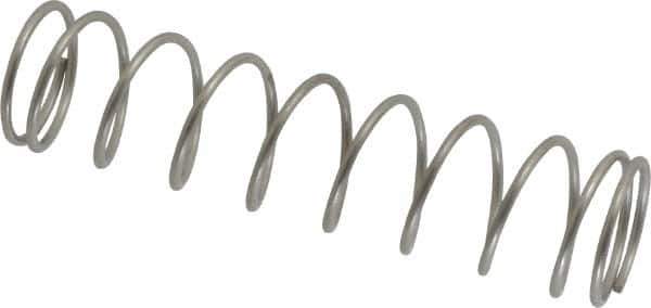Value Collection - 0.975" OD, 0.072" Wire, 4" Free Length, Compression Spring - 4.86 Lb Spring Rating, Stainless Steel - Industrial Tool & Supply