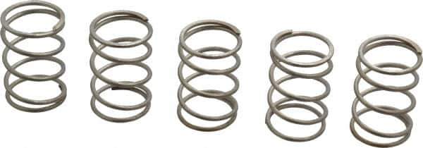 Value Collection - 0.975" OD, 0.08" Wire, 1-1/2" Free Length, Compression Spring - 19.73 Lb Spring Rating, Stainless Steel - Industrial Tool & Supply