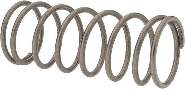 Value Collection - 0.975" OD, 0.08" Wire, 2-1/2" Free Length, Compression Spring - 11.3 Lb Spring Rating, Stainless Steel - Industrial Tool & Supply