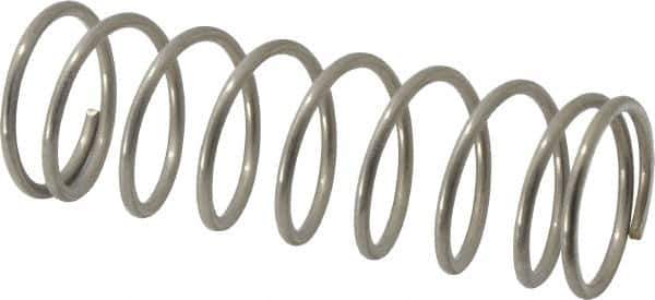 Value Collection - 0.975" OD, 0.08" Wire, 3" Free Length, Compression Spring - 9.31 Lb Spring Rating, Stainless Steel - Industrial Tool & Supply