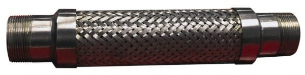 Made in USA - 36" OAL, 1-1/4" ID, 465 Max psi, Flexible Metal Hose Assembly - Industrial Tool & Supply