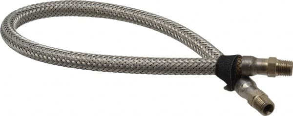 Made in USA - 24" OAL, 1/4" ID, 2,030 Max psi, Flexible Metal Hose Assembly - Industrial Tool & Supply