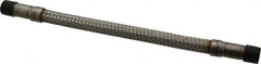Made in USA - 12" OAL, 3/8" ID, 1,450 Max psi, Flexible Metal Hose Assembly - Industrial Tool & Supply