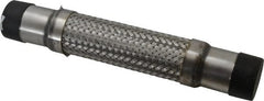 Made in USA - 12" OAL, 1-1/2" ID, 465 Max psi, Flexible Metal Hose Assembly - Industrial Tool & Supply