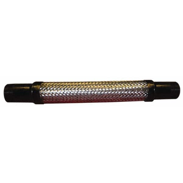 Made in USA - 12" OAL, 2-1/2" ID, 930 Max psi, Flexible Metal Hose Assembly - Industrial Tool & Supply