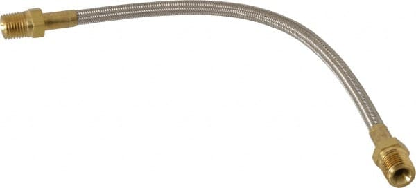 Made in USA - 12" OAL, 1/4" ID, 3,000 Max psi, Flexible Metal Hose Assembly - Industrial Tool & Supply