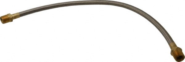 Made in USA - 24" OAL, 1/2" ID, 1,500 Max psi, Flexible Metal Hose Assembly - Industrial Tool & Supply