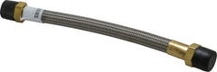Made in USA - 12" OAL, 5/8" ID, 1,200 Max psi, Flexible Metal Hose Assembly - Industrial Tool & Supply