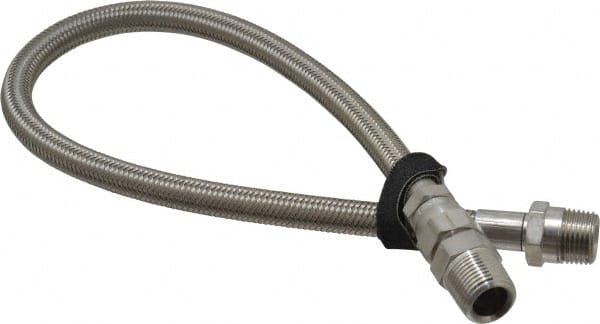 Made in USA - 24" OAL, 1/2" ID, 1,500 Max psi, Flexible Metal Hose Assembly - Industrial Tool & Supply