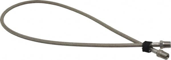 Made in USA - 36" OAL, 1/4" ID, 3,000 Max psi, Flexible Metal Hose Assembly - Industrial Tool & Supply
