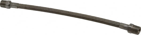 Made in USA - 12" OAL, 5/16" ID, 2,500 Max psi, Flexible Metal Hose Assembly - Industrial Tool & Supply