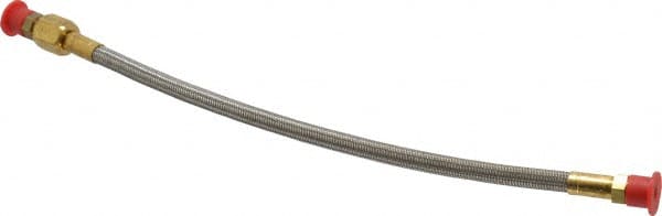 Made in USA - 12" OAL, 3/16" ID, 3,000 Max psi, Flexible Metal Hose Assembly - Industrial Tool & Supply