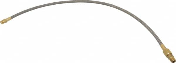 Made in USA - 24" OAL, 3/16" ID, 3,000 Max psi, Flexible Metal Hose Assembly - Industrial Tool & Supply