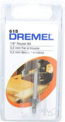 Dremel - 1/8" Diam, 1.2" Overall Length, High Speed Steel, Round-Over, Edge Profile Router Bit - 1/8" Shank Diam x 0.4" Shank Length, Uncoated - Industrial Tool & Supply