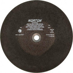 Norton - 16" Aluminum Oxide Cutoff Wheel - 1/8" Thick, 1" Arbor - Industrial Tool & Supply