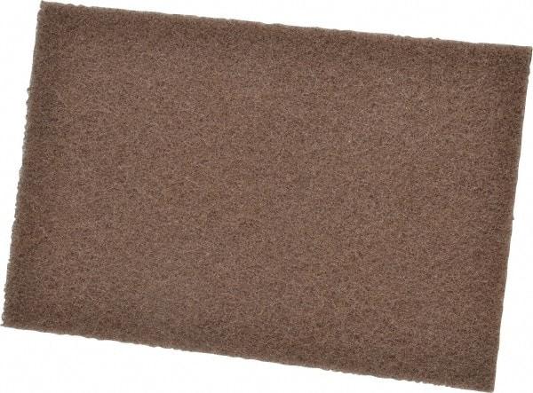 3M - Medium Grade, Aluminum Oxide Hand Pad - Tan, 6" Wide x 9" Long, Nonwoven - Industrial Tool & Supply