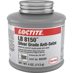 Loctite - 4 oz Can High Temperature Anti-Seize Lubricant - Silver Colored, 1,600°F, Silver Colored, Water Resistant - Industrial Tool & Supply