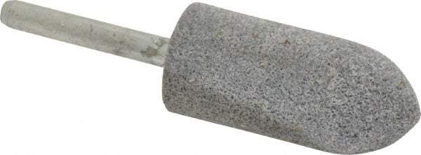 Norton - 7/8" Head Diam x 2" Thickness, A11, Pointed Tree End, Aluminum Oxide Mounted Point - Medium Grade, 60 Grit - Industrial Tool & Supply