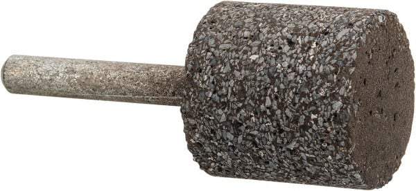 Norton - 1" Head Diam x 1" Thickness, W220, Cylinder End, Zirconia Alumina Mounted Point - Very Coarse Grade, 24 Grit, 30,370 RPM - Industrial Tool & Supply