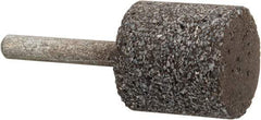 Norton - 1" Head Diam x 1" Thickness, W220, Cylinder End, Zirconia Alumina Mounted Point - Very Coarse Grade, 24 Grit, 30,370 RPM - Industrial Tool & Supply