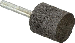 Norton - 1" Head Diam x 1" Thickness, W220, Cylinder End, Zirconia Alumina Mounted Point - Very Coarse Grade, 30 Grit, 30,370 RPM - Industrial Tool & Supply