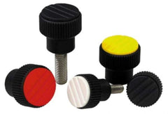KIPP - 1.02" Head, Knurled Knob - Threaded Stem, Thermoplastic - Industrial Tool & Supply