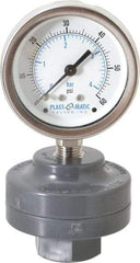 Plast-O-Matic - 60 Max psi, 2 Inch Dial Diameter, PVC Pressure Gauge Guard and Isolator - 3% Accuracy - Industrial Tool & Supply