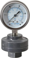 Plast-O-Matic - 100 Max psi, 2 Inch Dial Diameter, PVC Pressure Gauge Guard and Isolator - 3% Accuracy - Industrial Tool & Supply
