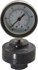 Plast-O-Matic - 100 Max psi, 2 Inch Dial Diameter, PVC Pressure Gauge Guard and Isolator - 3% Accuracy - Industrial Tool & Supply