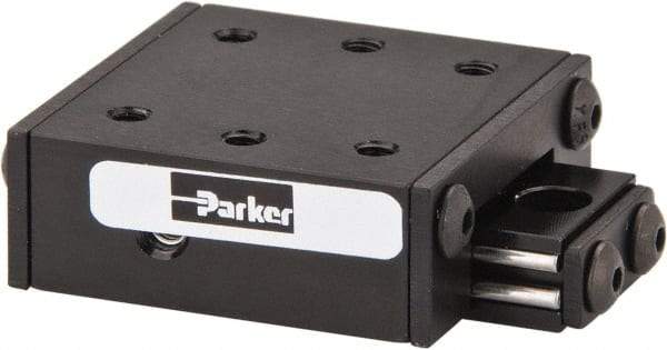 Parker - 6 Lb. Capacity, 4-40 Mount Hole, 1/2" Travel, Ball Bearing Slide Table - Single Axis, 6 Mounting Holes, 1-1/4" Long x 1-1/4" Wide x 1/2" High - Industrial Tool & Supply
