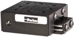 Parker - 25 Lb. Capacity, 6-32 Mount Hole, 1" Travel, Ball Bearing Slide Table - Single Axis, 8 Mounting Holes, 1-3/4" Long x 1-3/4" Wide x 3/4" High - Industrial Tool & Supply