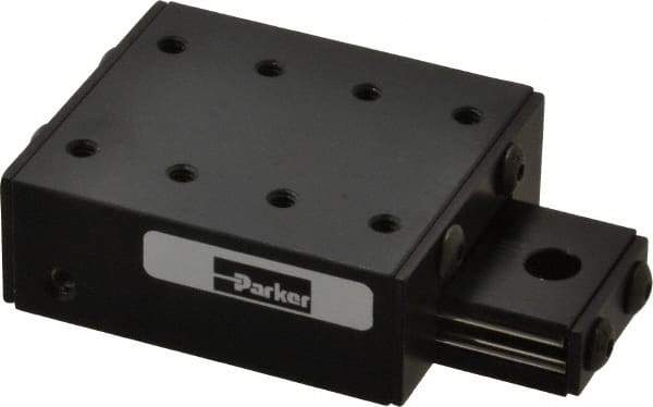 Parker - 28 Lb. Capacity, 6-32 Mount Hole, 1" Travel, Ball Bearing Slide Table - Single Axis, 8 Mounting Holes, 2" Long x 1-3/4" Wide x 3/4" High - Industrial Tool & Supply